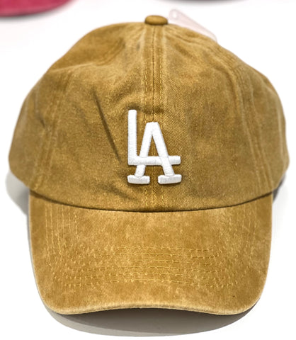 LA Hat Acid Wash- Yellow