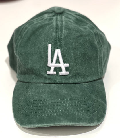 LA Hat Acid Wash- Hunter Green