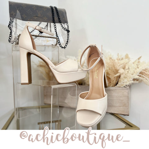 The Higher the Better | Chunky Heel- Bone