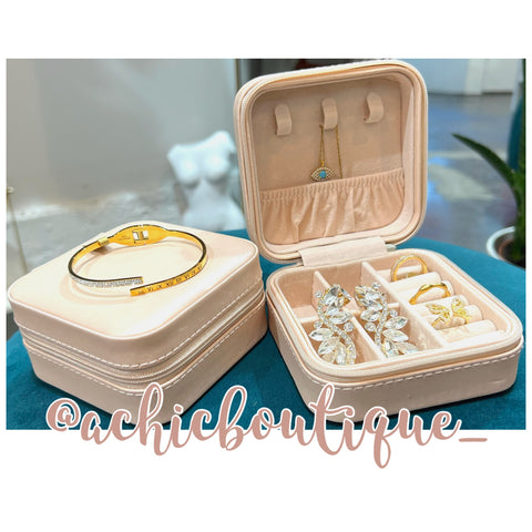 Mini Jewelry Travel Box- Blush Pink