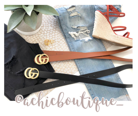 Designer Inspo Belt- Vintage Buckle