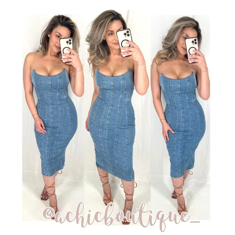 Gisselle Denim Midi Dress