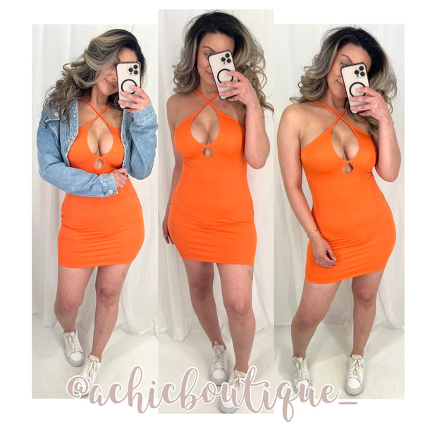 Janitza Mini Dress- Orange