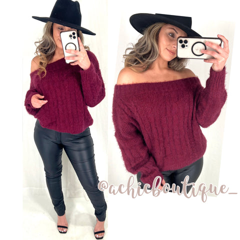 Rebecca Sweater- Burgundy