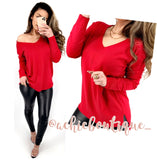 Anila Sweater Tunic- Red
