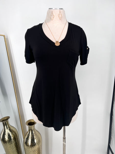 Plus Size | Tunic Tee- Black