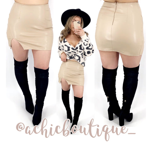 Lydia Mini Skirt- Nude