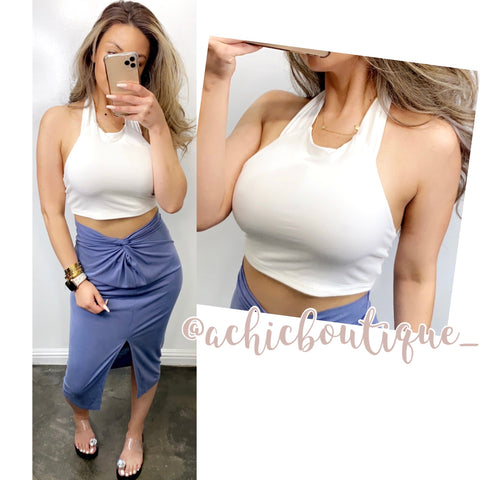 Betsy Crop Top- White