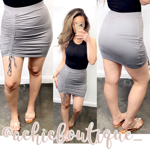 Jocelyn Mini Skirt- Gray