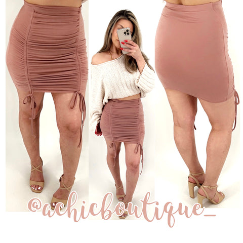 Jasmine Mini Skirt- Dusty Rose