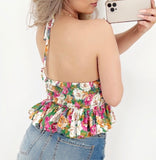 Perry Peplum Blouse- Floral